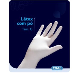 Luvas De Procedimentos De Látex Com Pó - Grande - 100 Und - Supermax